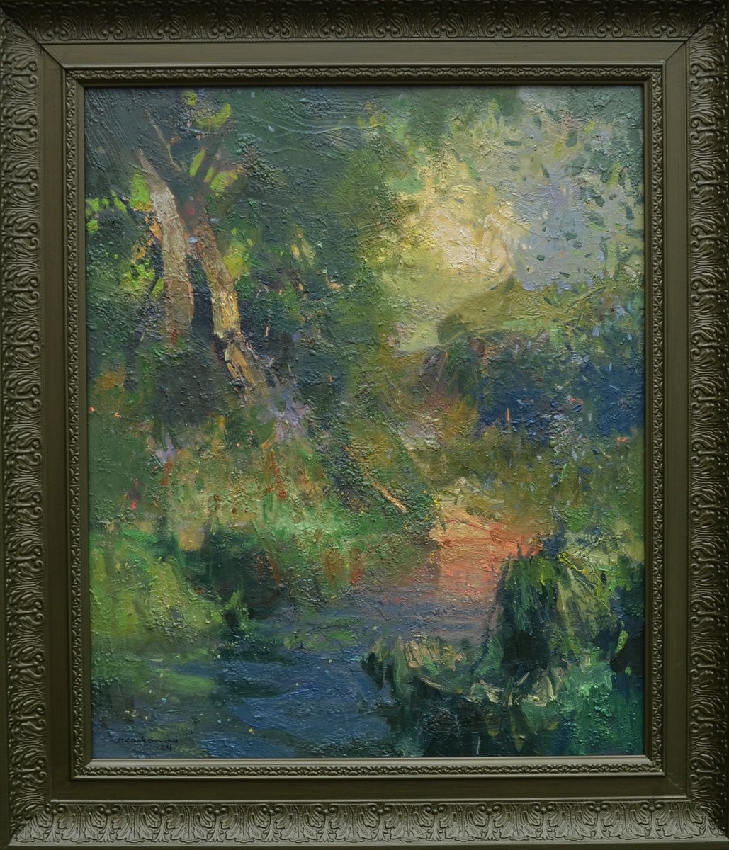 By The Pond By Vytautas Laisonas, 25 X 29, Artwork For Sale On Artfinder