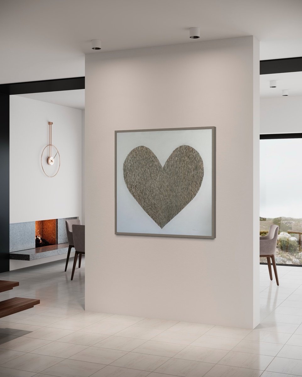 Abstract Acrylic Painting By Daniela Pasqualini, 38 X 38, Bright Love - Champagne, Original Artwork