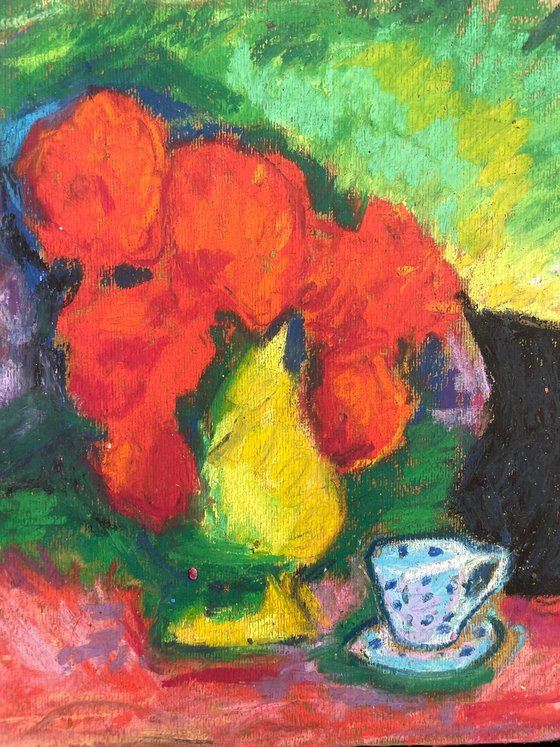 Red Still Life With Tea
