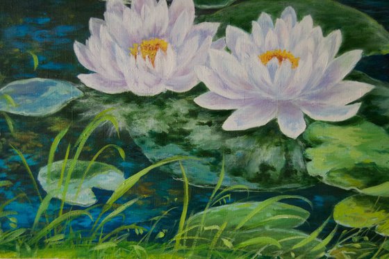 Flower painting "Water Sisters"