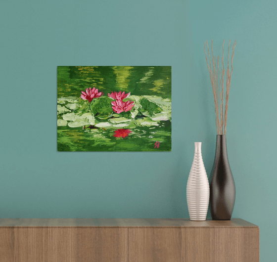 WATER LILIES, IV / ORIGINAL OIL PAINTING