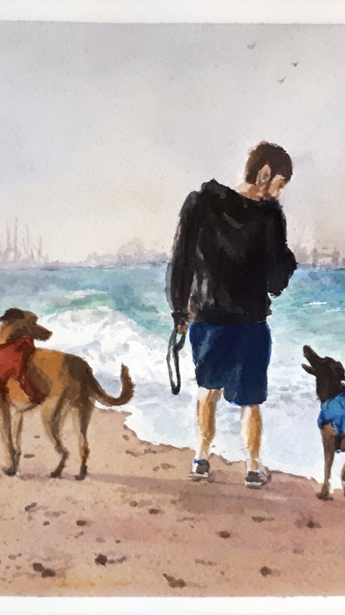 Walk with friends... /  ORIGINAL PAINTING by Salana Art Gallery