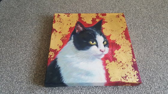 Tuxedo Cat painting