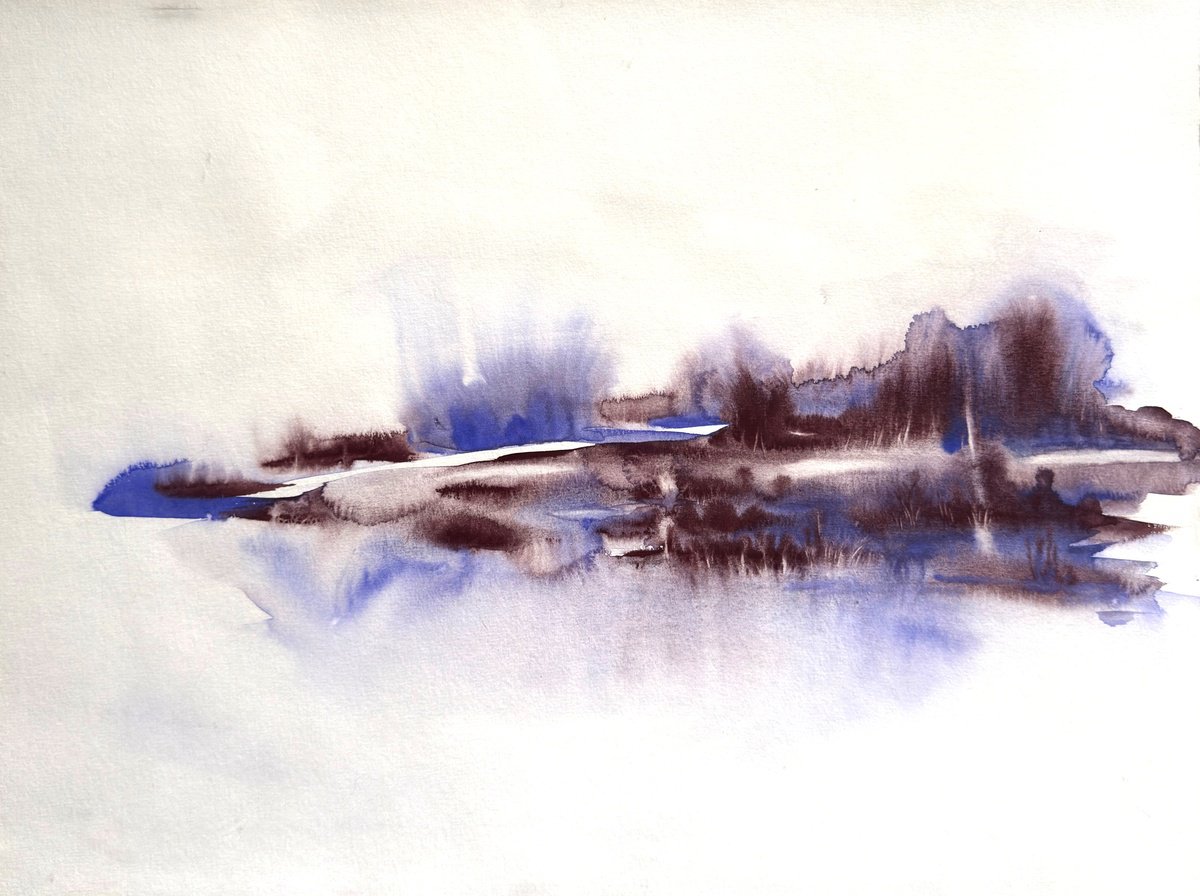Abstract Watercolour , February By Anna Lyashenko, 16 X 12, Artwork For Sale On Artfinder