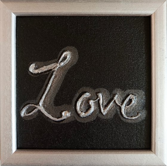 Ready to hang and framed gift Love