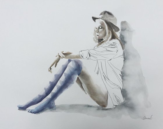 Portrait of a girl “ The Girl in Blue Socks”