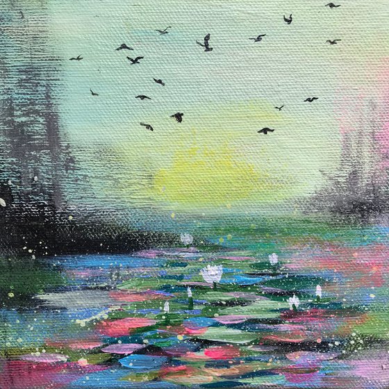 Morning Breeze !! Small Painting !! Mini Painting !! Abstract Landscape