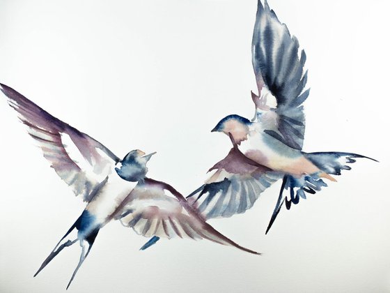 Swallows in Flight No. 19