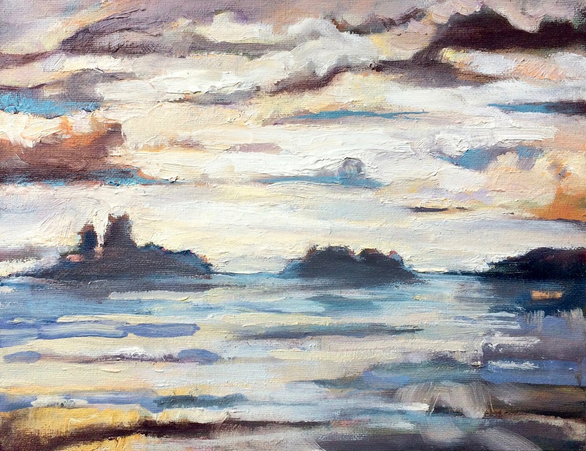 Impressionistic Landscape Oil Painting By Guy Pickford, 11 X 8, Of The Beholder, Original Artwork