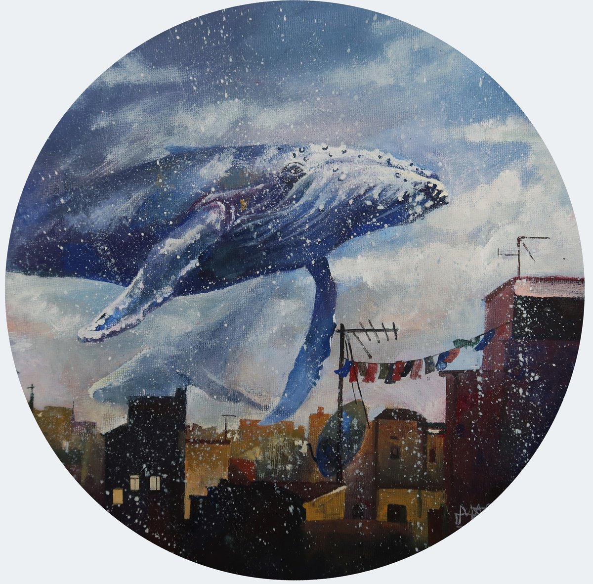 Hail-whales under the rooftops of Barcelona. by MARIA GURIKHINA