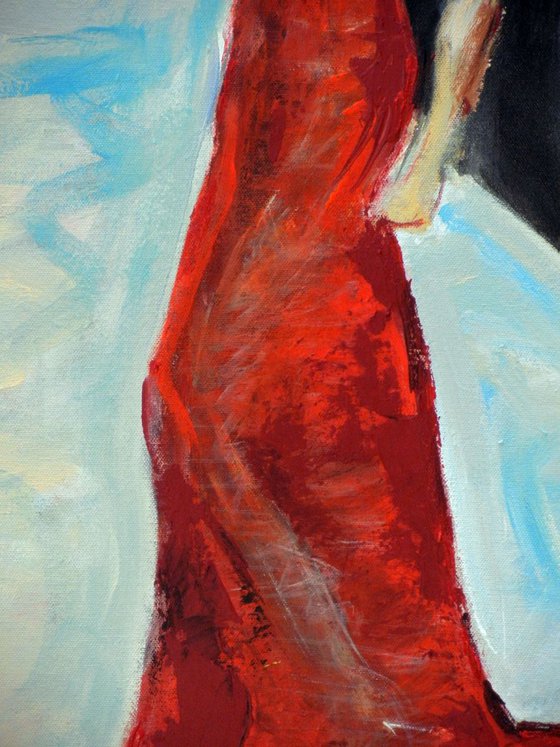 Vogue Runway Red Dress 30x20