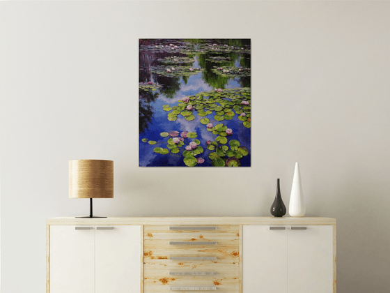 "Pond with water lilies"