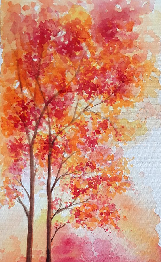 Autumn Lovers, Fall Colours, Autumn Romance, fall Watercolour