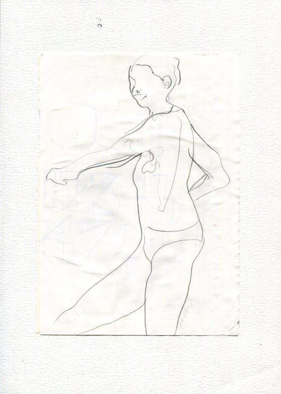 Life drawing - girl stretching