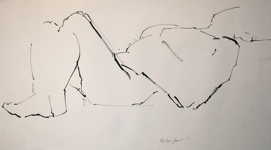 Study of a female Nude - Life Drawing No 518