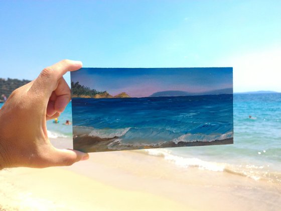 Plein air painting - Plage de L'Auguibelle in Cote D'Azur, France