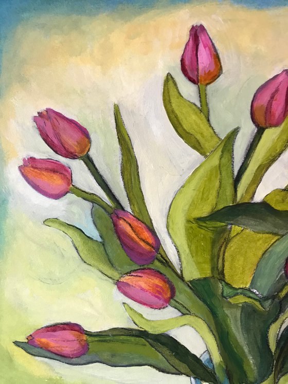 Pink Spring Tulips