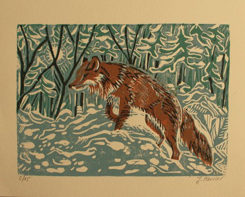 Winter fox by Joanna Plenzler