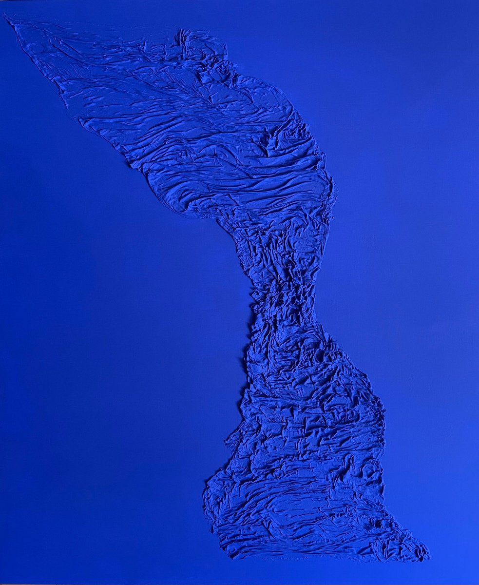 Figurative Study in Ultra Blue Mixed-media painting: Derek Dickinson ...