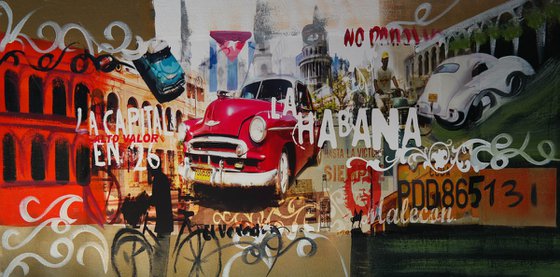La Habana - Extra Large Collage Painting