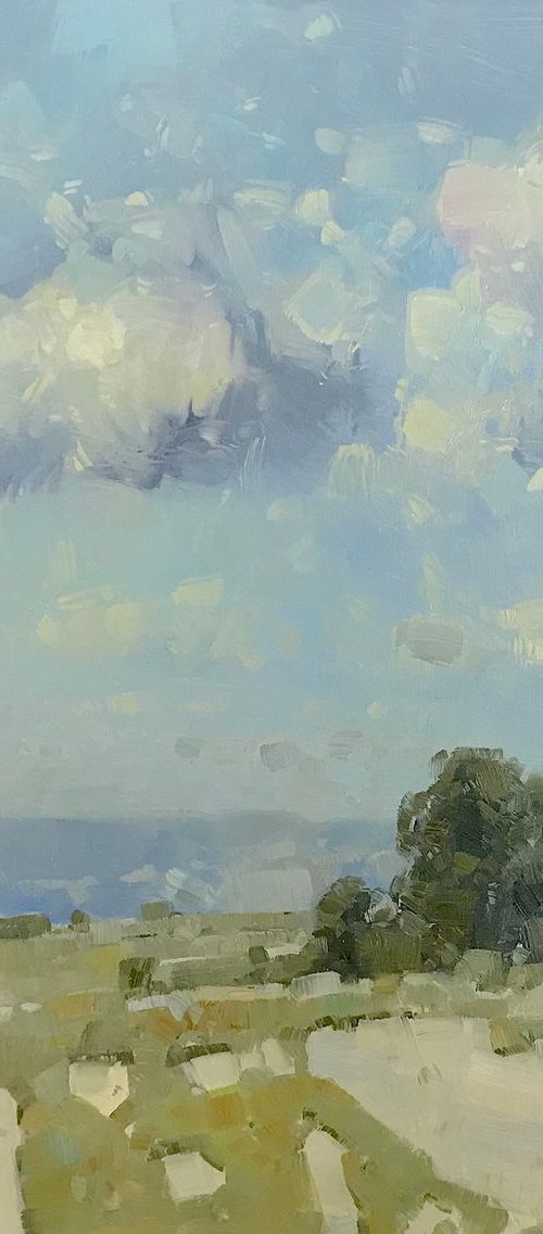 Paths to the Valley, Landscape oil painting, Handmade artwork, Large Size by Vahe Yeremyan