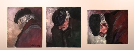 Three portraits of man as a series