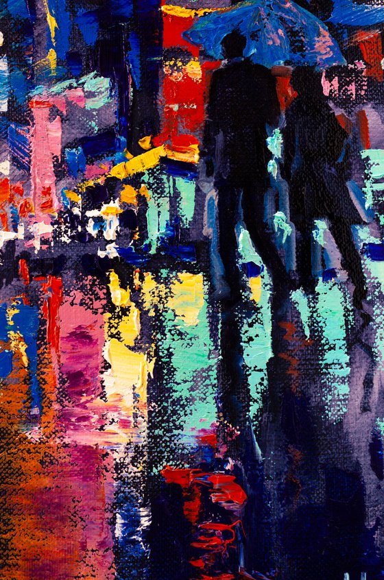 A walk in the night city