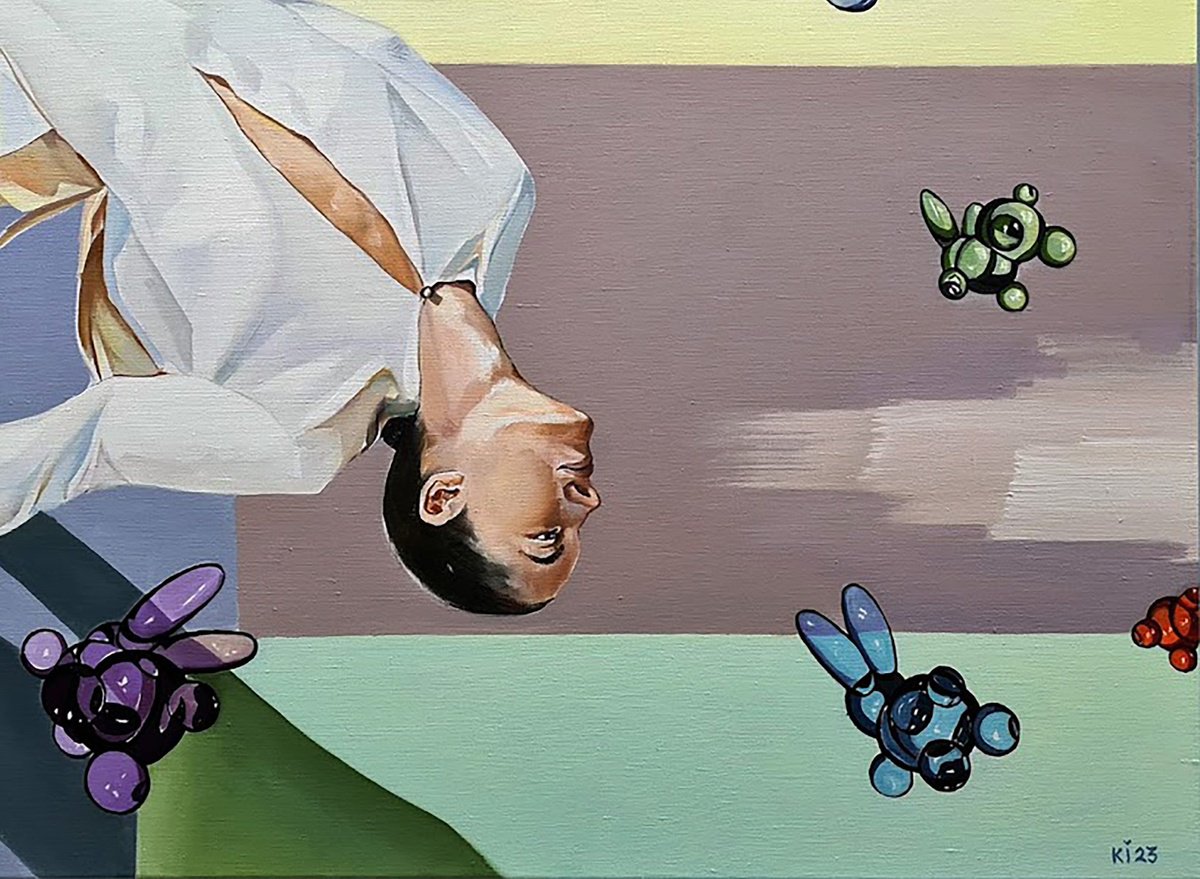 Urban And Pop Portrait Giclee Print By Igor Konovalov, 28 X 20, Equilibrium Part 1, Original Artwork