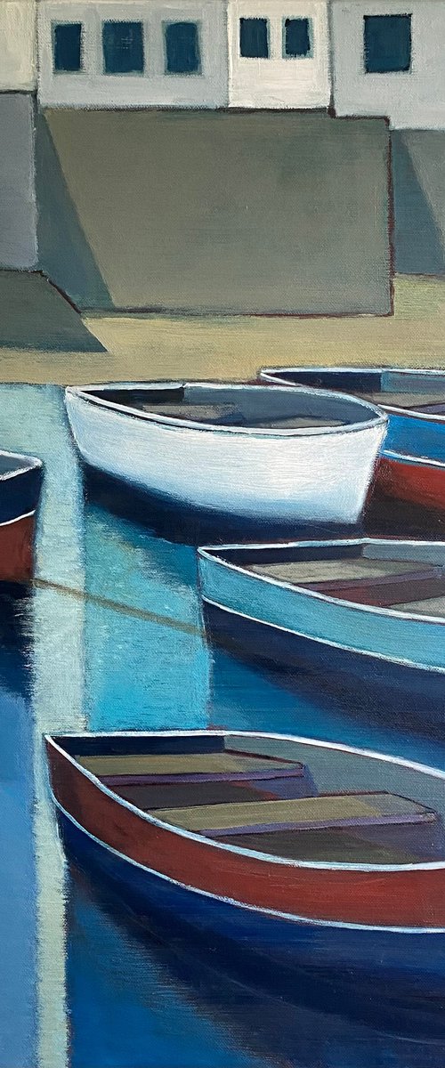 Harbour Corner Boats by Nigel Sharman