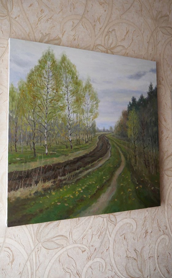 The First Green Of Spring - spring landscape painting