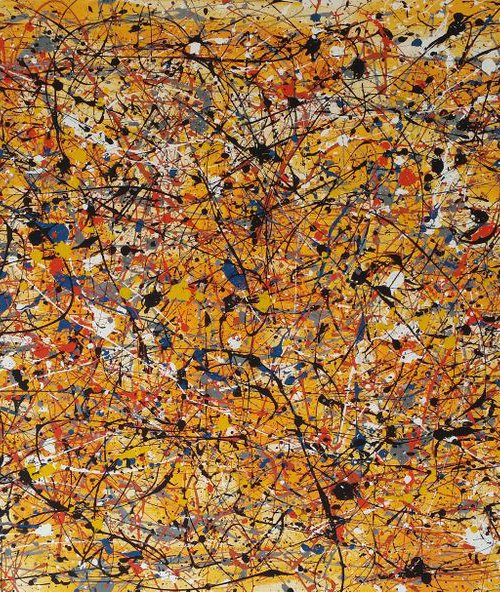 MODERN ABSTRACT ACRYLIC PAINTING ON CANVAS BY M. Y. by Max Yaskin