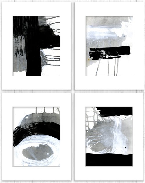 Minimalism Passion Collection 3 - 4 Abstract Paintings by Kathy Morton Stanion