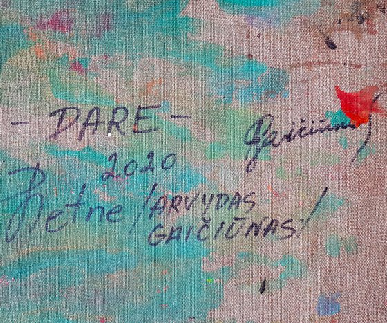 -Dare- Abstract Original Painting on Unstretched Canvas.