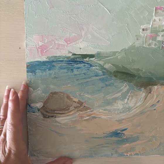 Coastal sea view beach Greek Houses Island