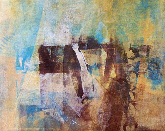 Beach Hut Series 5 {Screen print on canvas}