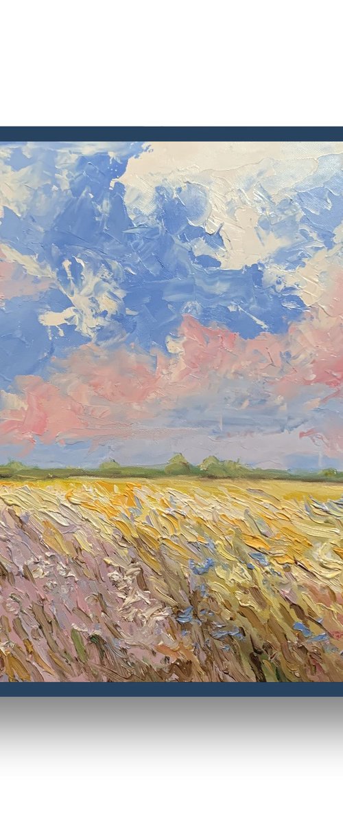 Pastel Sky Field Landscape. by Vita Schagen