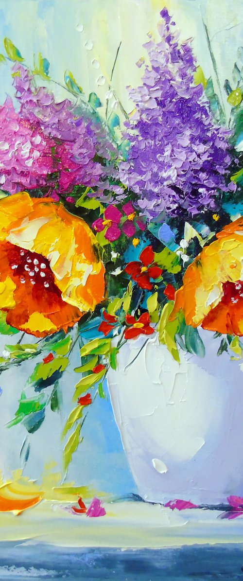 Bouquet of yellow flowers in a vase by Olha Darchuk