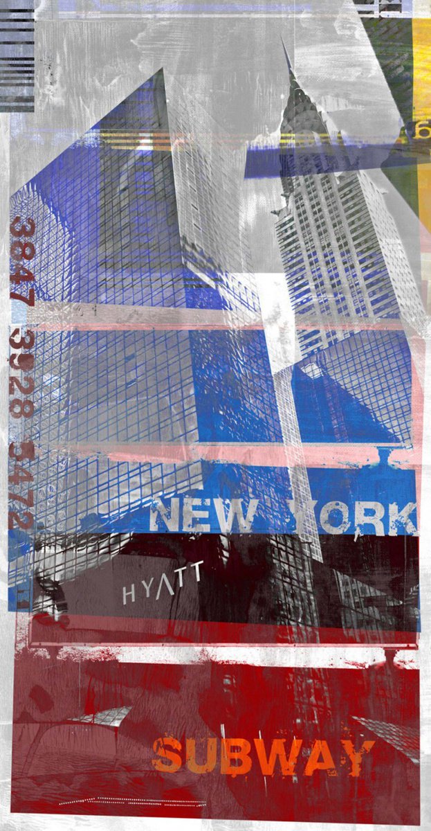 Abstract Cityscapes Photograph By Sven Pfrommer, 28 X 55", New York Skyliner Vii, Original Artwork