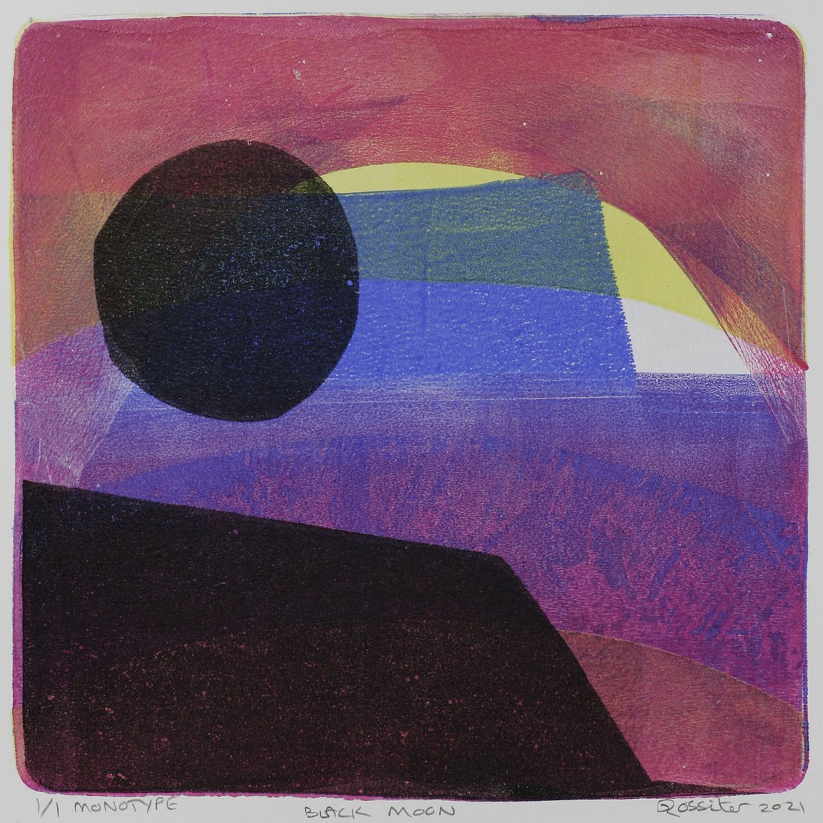 Black Moon - Unmounted Signed Monotype by Dawn Rossiter