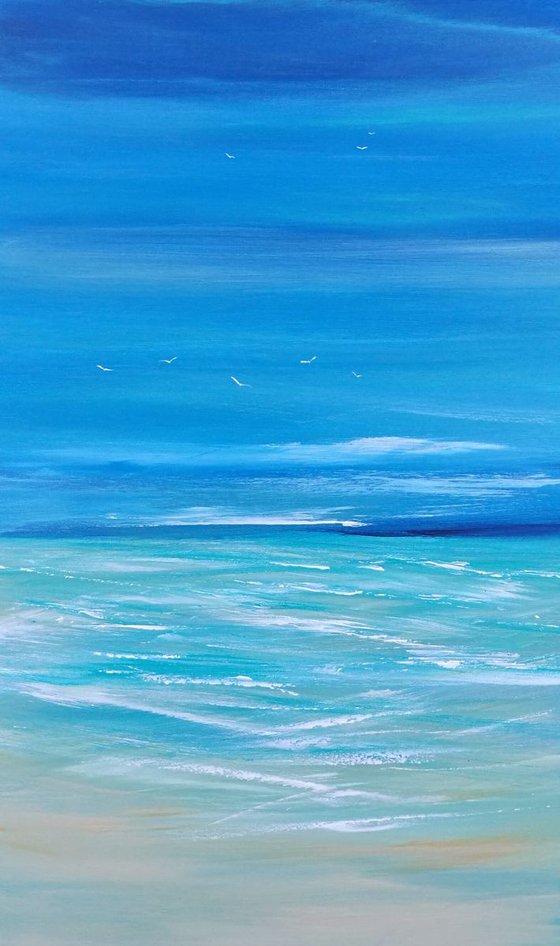 Seascape, The Sky's the Limit  - Panoramic, XL, Modern Art Office Decor Home