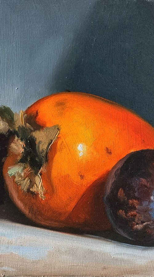 Mangosteens and a Persimmon by Pascal Giroud