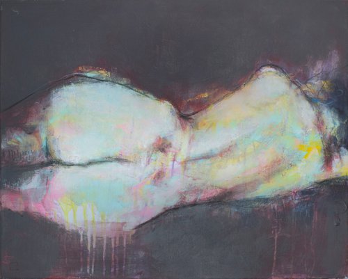 lying nude by Laurent Bergues