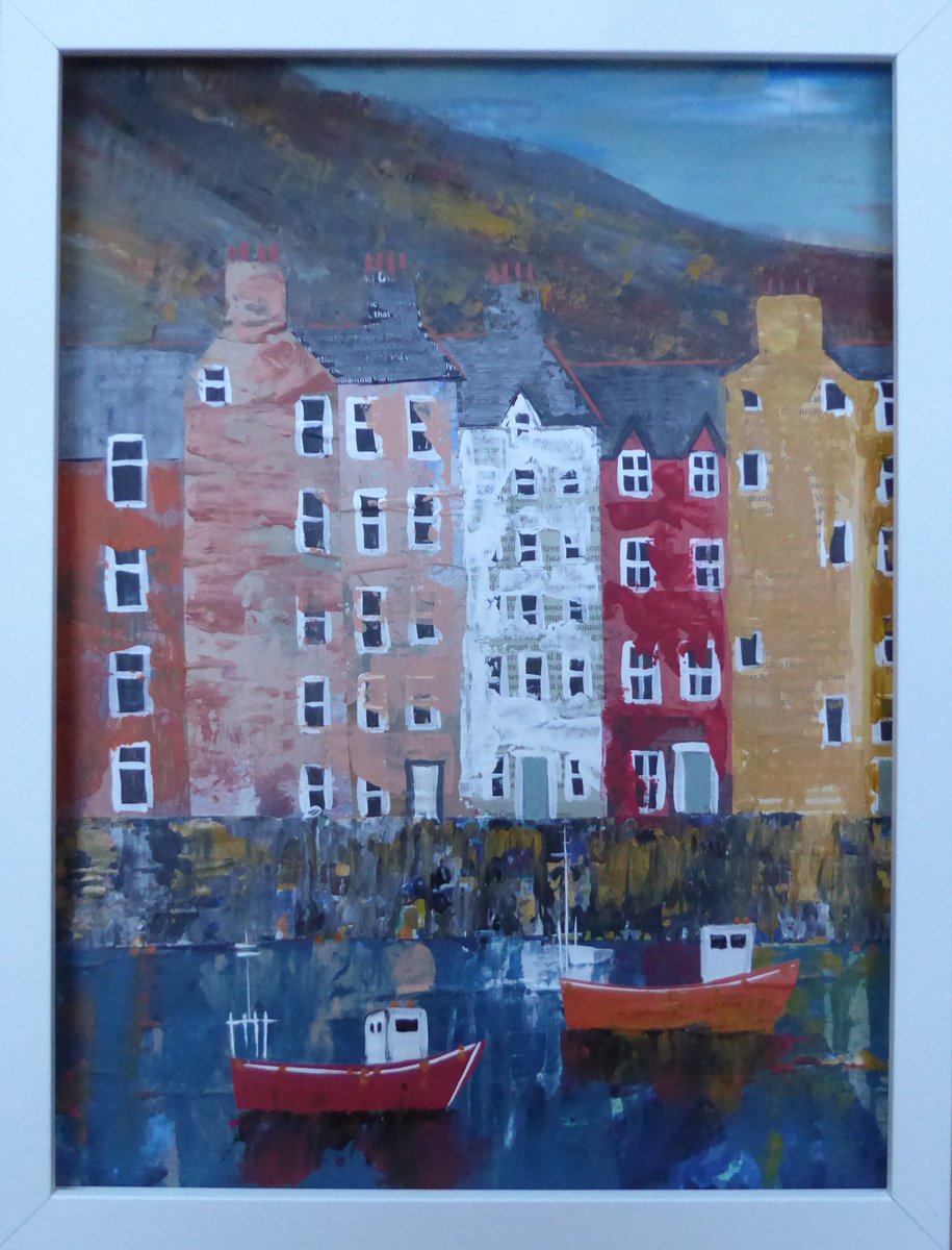 Landscape Painting By Elaine Allender, 13 X 17, Tobermory Textures, Original Artwork