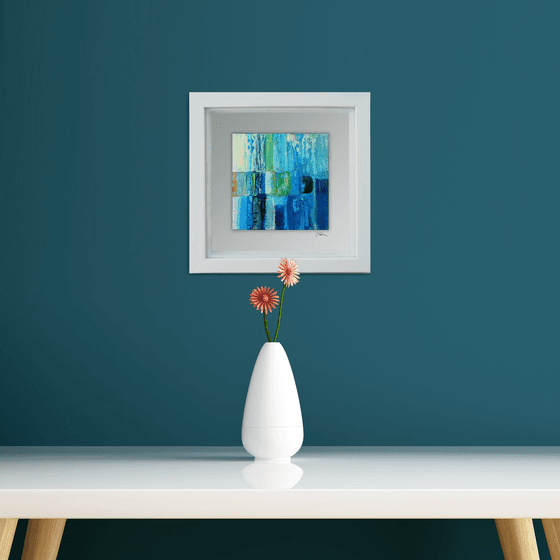 Framed ready to hang original abstract  - Deep water #19