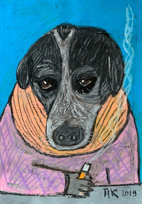 Smoking dog #57 by Pavel Kuragin