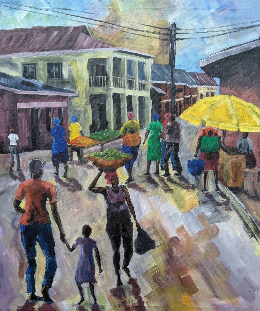 Impressionistic Portrait Acrylic Painting By Bugingo Noah, 20 X 24, Work, Original Artwork