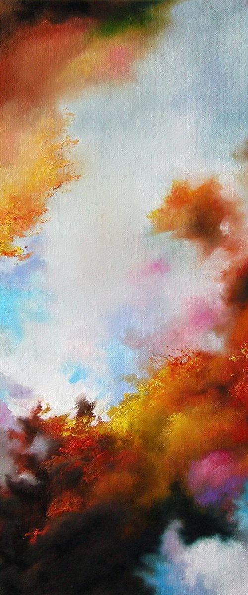 COLORFUL EXISTENCE (Original abstract organic palette knife oil painting) by Yaroslav Sobol