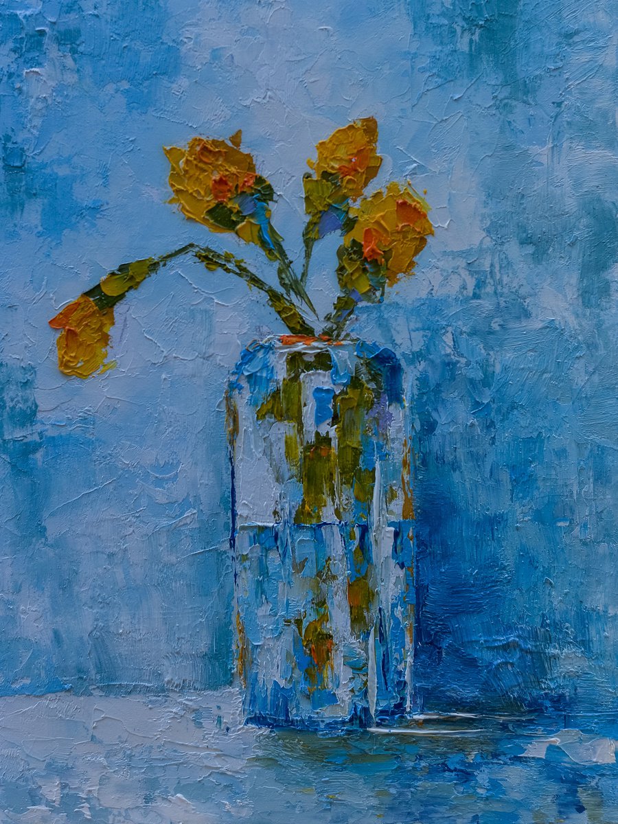 Small still life with yellow flowers by Marinko Saric