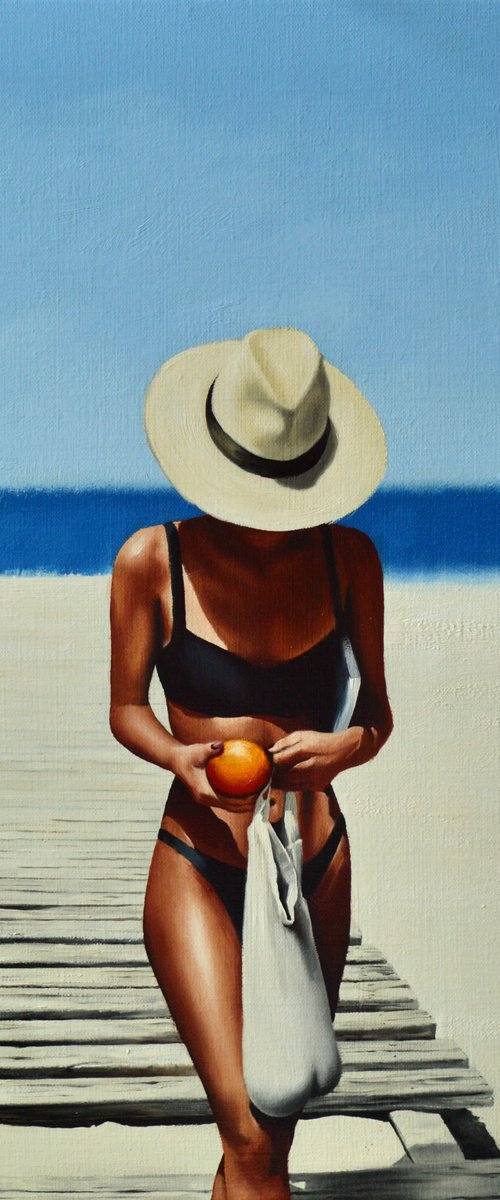 Oranges on a Beach by Johnny Popkess