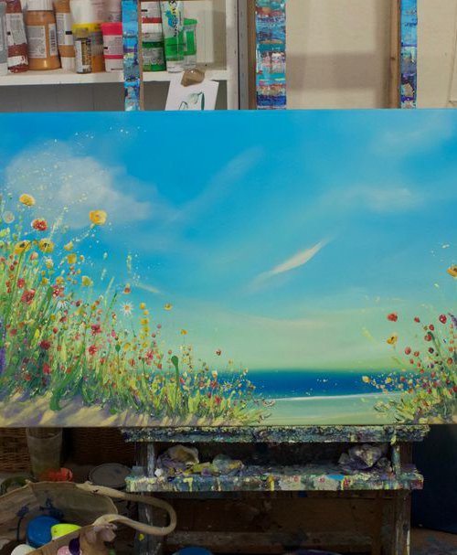 Panoramic view (Very long painting) by Emma Sian Pritchard